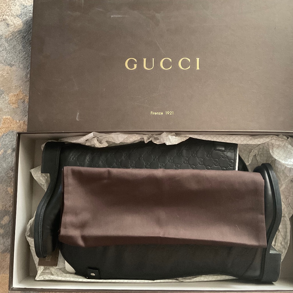 Gucci Maud Tall Leather Boots Black Size 35